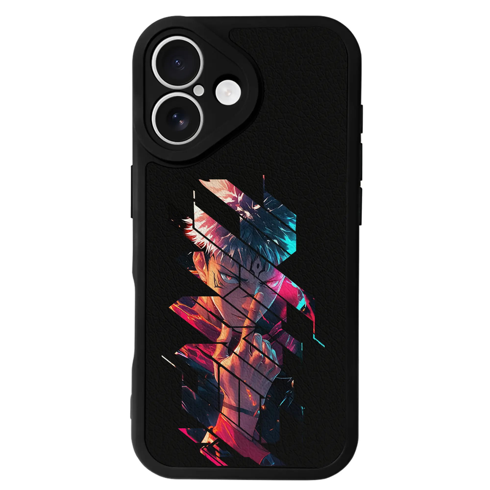 呪術廻戦 グッズ,虎杖 悠仁 - IPhone 16シリーズ対応 ・ シリコンスマホケース ・ レザー調 ・ 高精度フィット ・ 耐衝撃 ・ ワイヤレス充電対応 ・ 精密カット